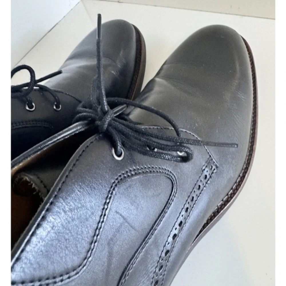 Johnston & Murphy Black Leather Wingtip Brogue Chukka Boots Dress Shoes 13 48-04
